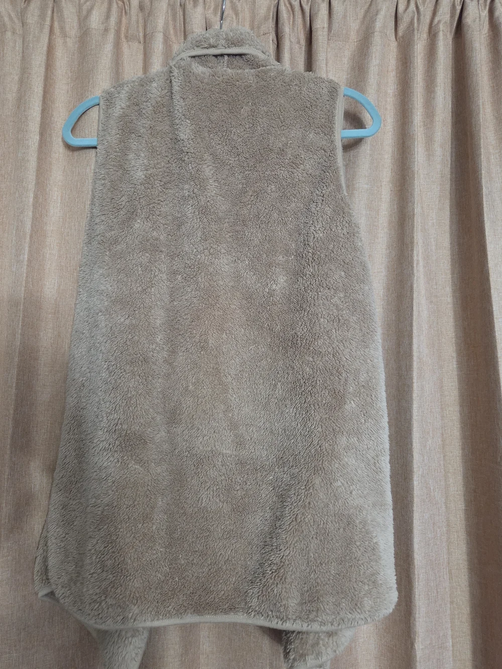 Women's Faux Sherpa Open-Front Vest - Taupe Medium